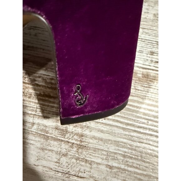 Sam Edelman Velvet Purple Ankle Booties Size 8M - Picture 4 of 10